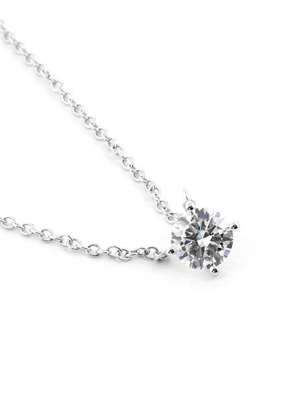GIROCOLLO PUNTO LUCE IN ORO BIANCO 18KT CON DIAMANTE