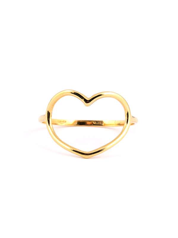 ANELLO CON CUORE GRANDE VUOTO IN ORO GIALLO 18KT