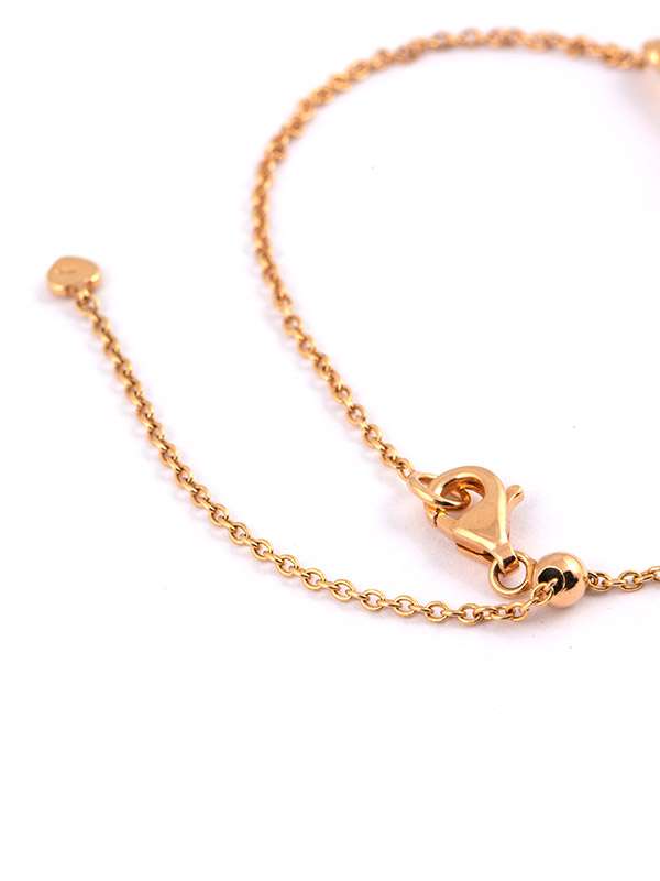 BRACCIALE IN ORO ROSA 18KT CON 10 CUORI E DIAMANTI BIANCHI