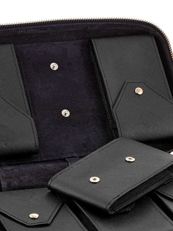 SCATOLA PORTAOROLOGI CARTTIME 6 POSTI IN PELLE DI VITELLO BLU WTC-6W