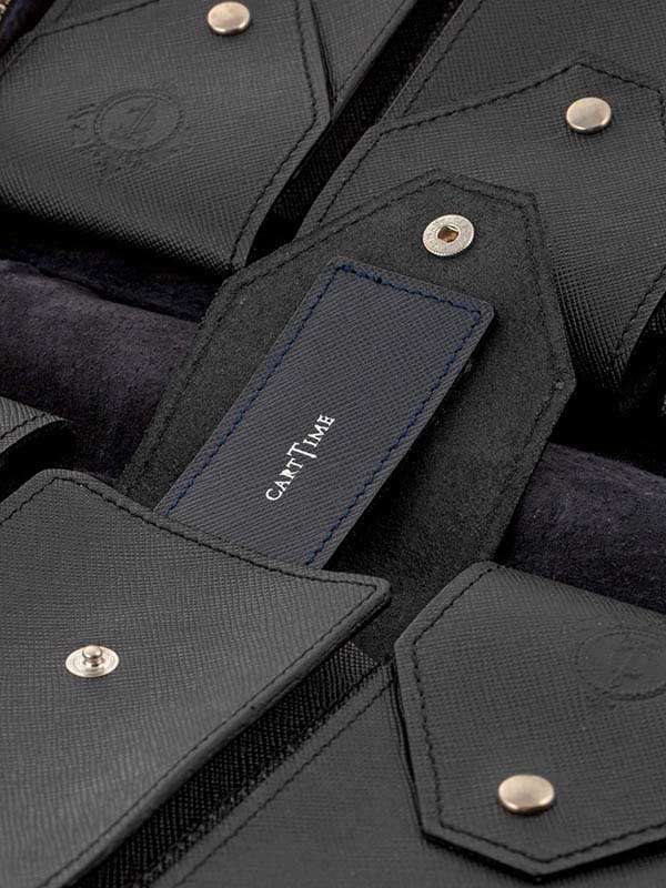 SCATOLA PORTAOROLOGI CARTTIME 6 POSTI IN PELLE DI VITELLO BLU WTC-6W