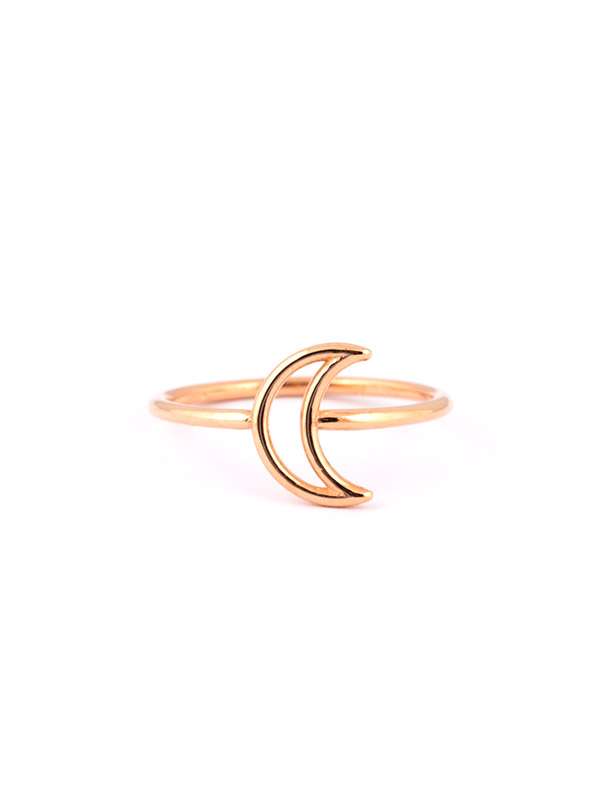 ANELLO CON LUNA VUOTA MEDIA IN ORO ROSA 18KT