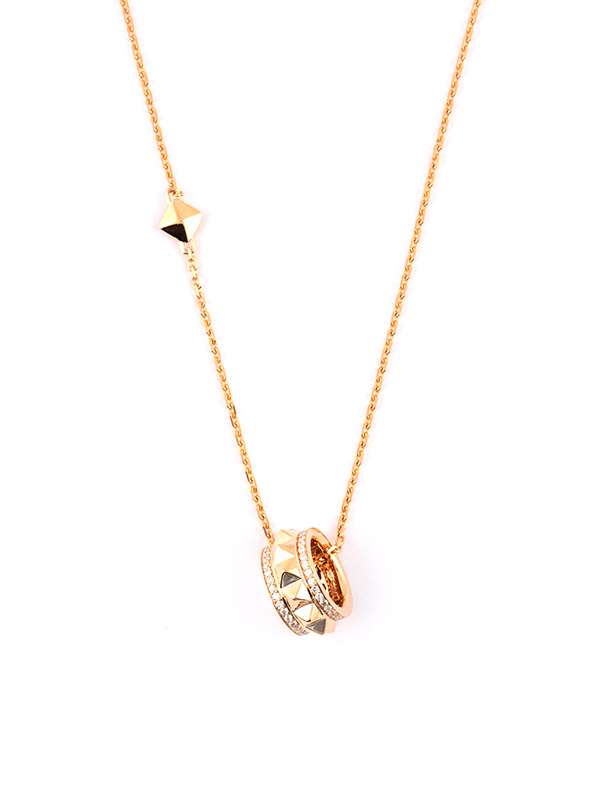 GIROCOLLO BORCHIE IN ORO ROSA 18KT BULLONE CON DIAMANTI