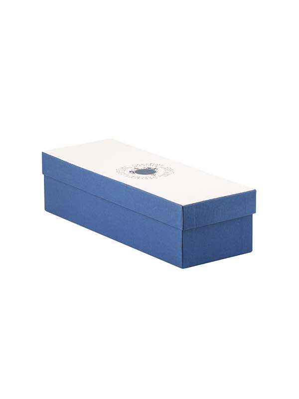 SCATOLA PORTAOROLOGI CARTTIME OVALE GRANDE IN PELLE DI VITELLO BLU 3650