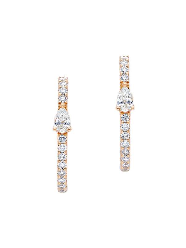 ORECCHINI IN ORO ROSA 18KT CON DIAMANTI