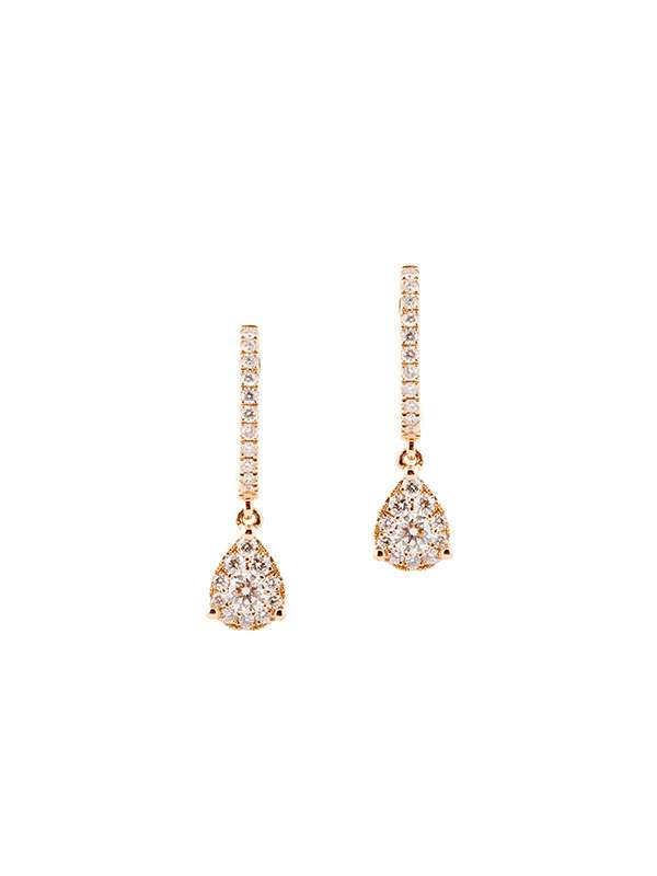 ORECCHINI IN ORO ROSA 18KT CON DIAMANTI