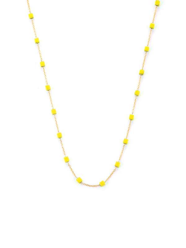 GIROCOLLO IN ORO GIALLO 18KT CON DADINI IN RESINA GIALLO