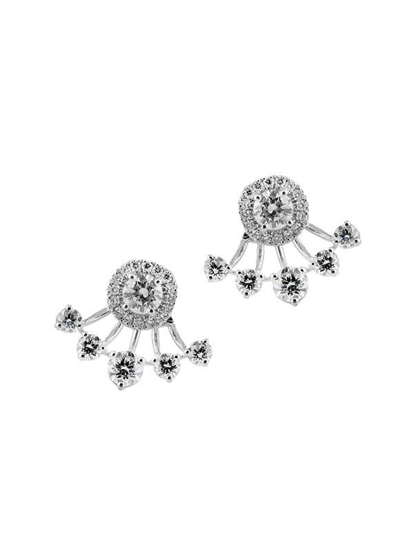 ORECCHINI FANTASIA IN ORO BIANCO 18KT CON DIAMANTI