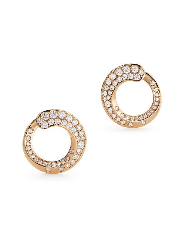 ORECCHINI CRIVELLI LIKE CONTRARIE' SLIM IN ORO ROSA 18KT CON DIAMANTI