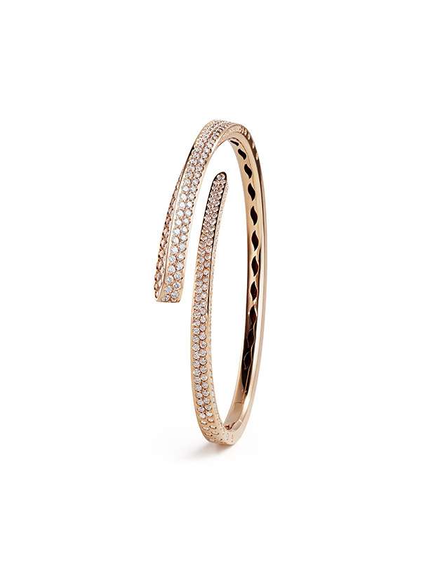 BRACCIALE CRIVELLI LIKE CONTRARIE' SLIM FULL PAVE' IN ORO ROSA 18KT CON DIAMANTI