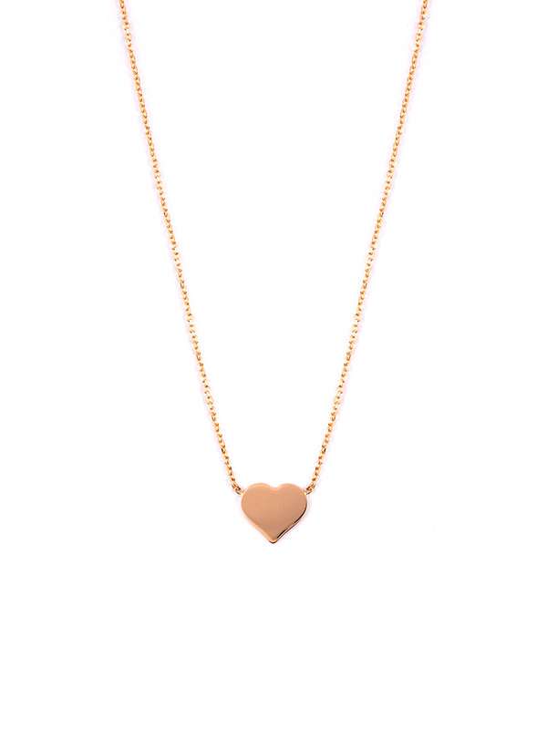 GIROCOLLO CON CUORE MEDIO PICCOLO PIENO IN ORO ROSA 18KT