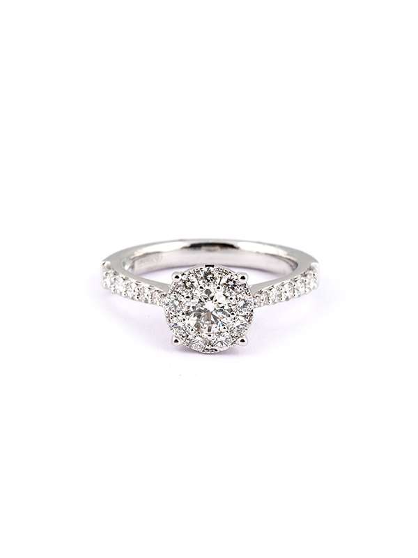 ANELLO IN ORO BIANCO 18KT CON DIAMANTI