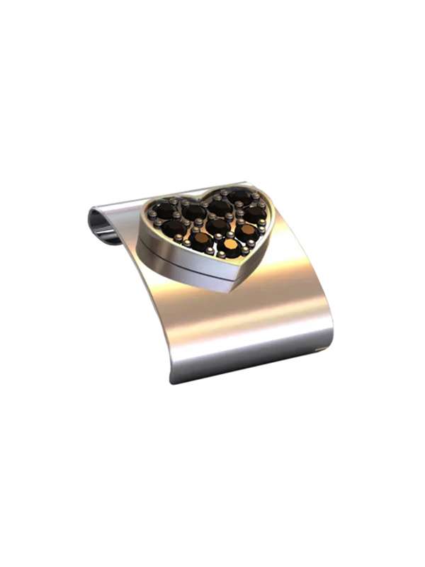 CLIP BRACCIALE ROLEX OYSTER CUORE LATINO CON DIAMANTI NERI