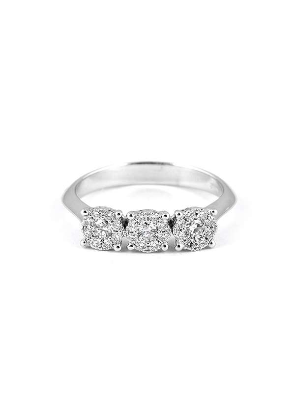 ANELLO TRILOGY ROSETTA IN ORO BIANCO 18KT CON DIAMANTI