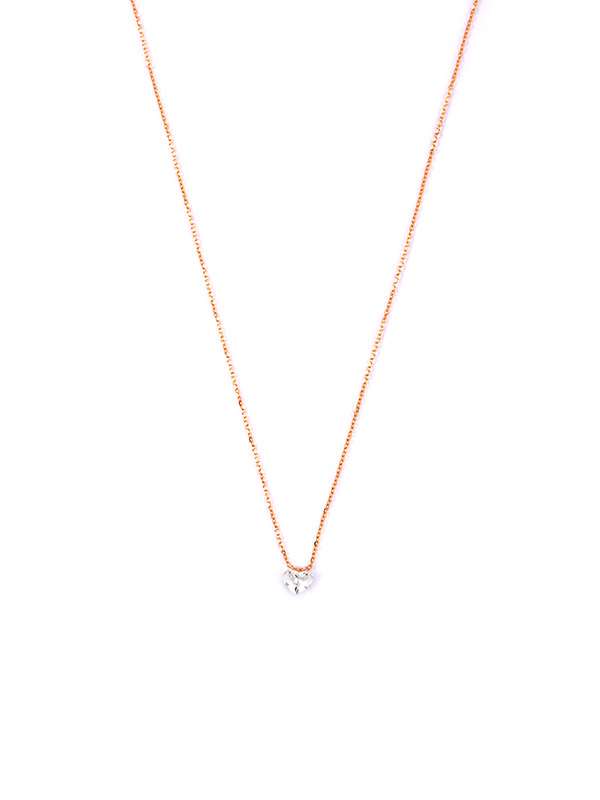 GIROCOLLO IN ORO ROSA 18KT CON DIAMANTE TAGLIO CUORE