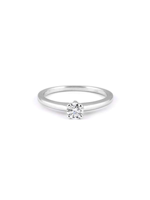 ANELLO IN ORO BIANCO 18KT CON DIAMANTE SOLITARIO