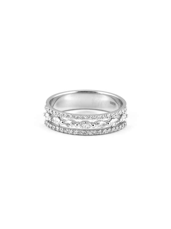 ANELLO IN ORO BIANCO 18KT CON DIAMANTI TAGLIO MULTIPLO