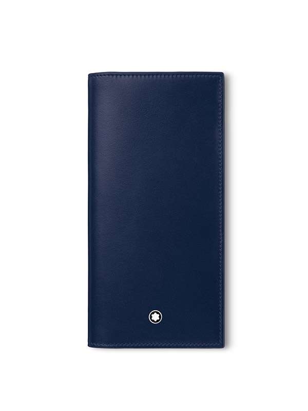 PORTAFOGLIO MONTBLANC LUNGO LONG WALLET 15CC IN PELLE BLU ID. 131696