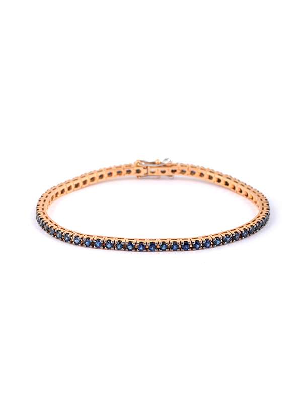 BRACCIALE TENNIS IN ORO ROSA 18KT CON ZAFFIRI BLU