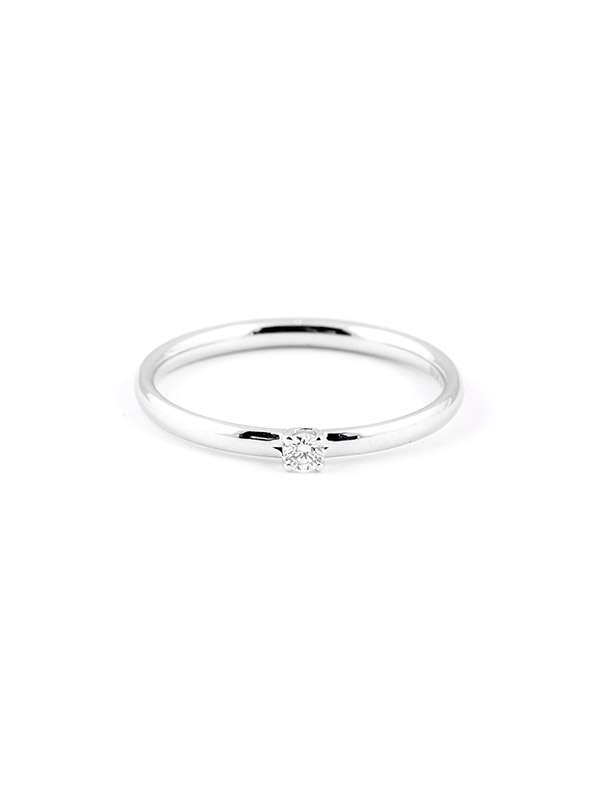 ANELLO IN ORO BIANCO 18KT CON DIAMANTE SOLITARIO