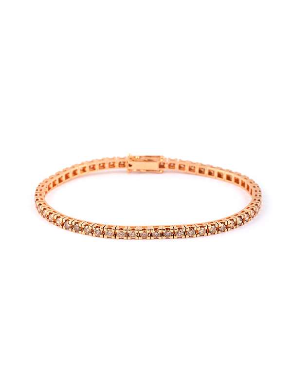 BRACCIALE TENNIS IN ORO ROSA 18KT CON DIAMANTI BROWN