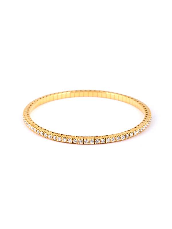 BRACCIALE TENNIS ELASTICO IN ORO GIALLO 18KT CON DIAMANTI