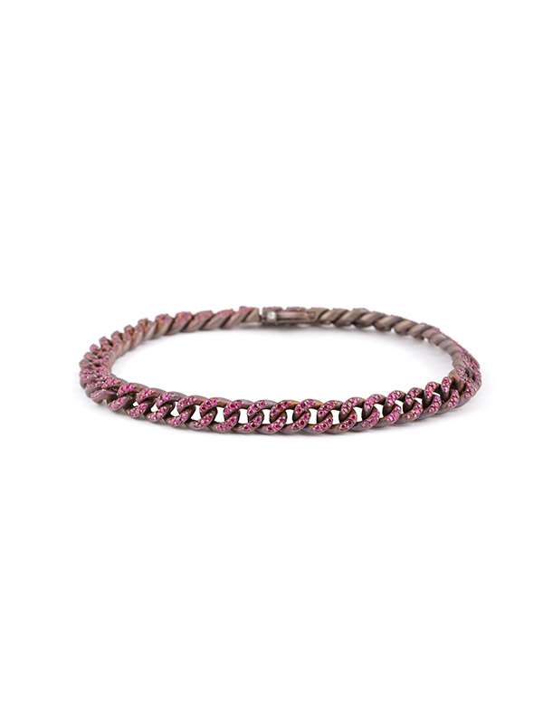 BRACCIALE GROUMETTE IN TITANIO CON RUBINI MODELLO S PICCOLO CM.20,5