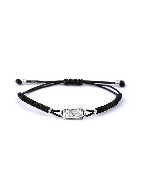 BRACCIALE CORDINO ICONIC MOTION IN ORO BIANCO 18KT CON DIAMANTI