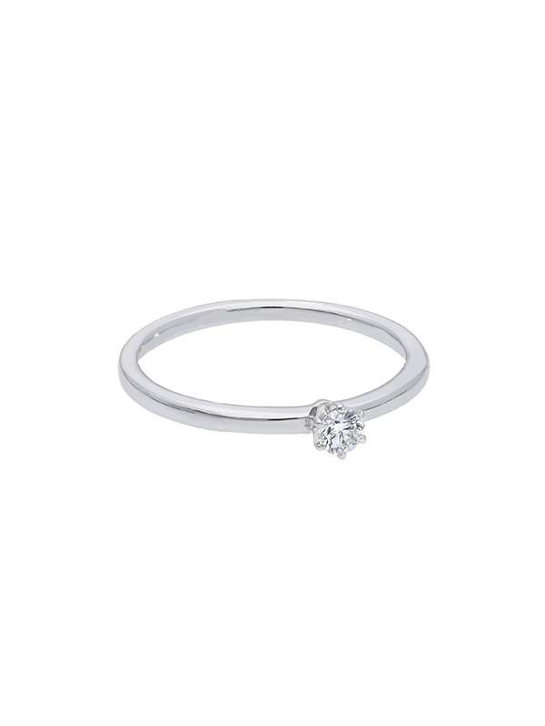 ANELLO IN ORO BIANCO 18KT CON DIAMANTE SOLITARIO