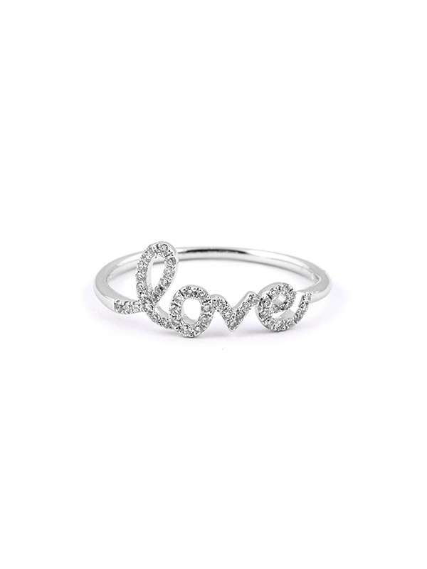 ANELLO IN ORO BIANCO 18KT SCRITTA LOVE DI DIAMANTI