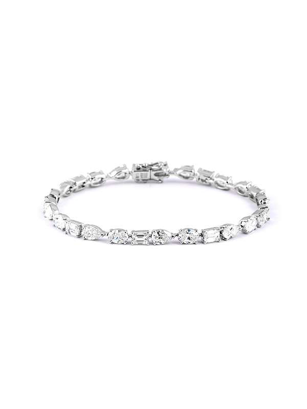 BRACCIALE TENNIS IN ORO BIANCO 18KT CON DIAMANTI BIANCHI TAGLIO MULTIPLO