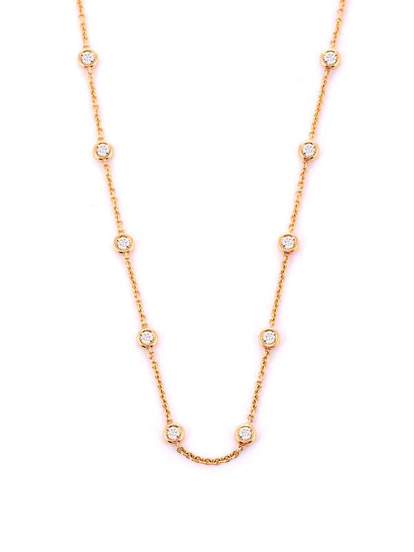 GIROCOLLO ROSARIO IN ORO ROSA 18KT CON DIAMANTI