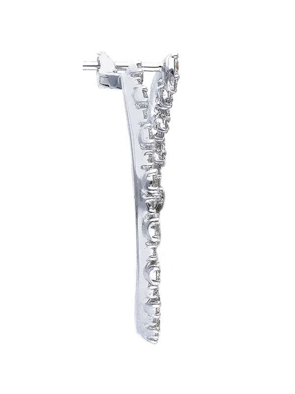 ORECCHINI CERCHIO IN ORO BIANCO 18KT CON DIAMANTI