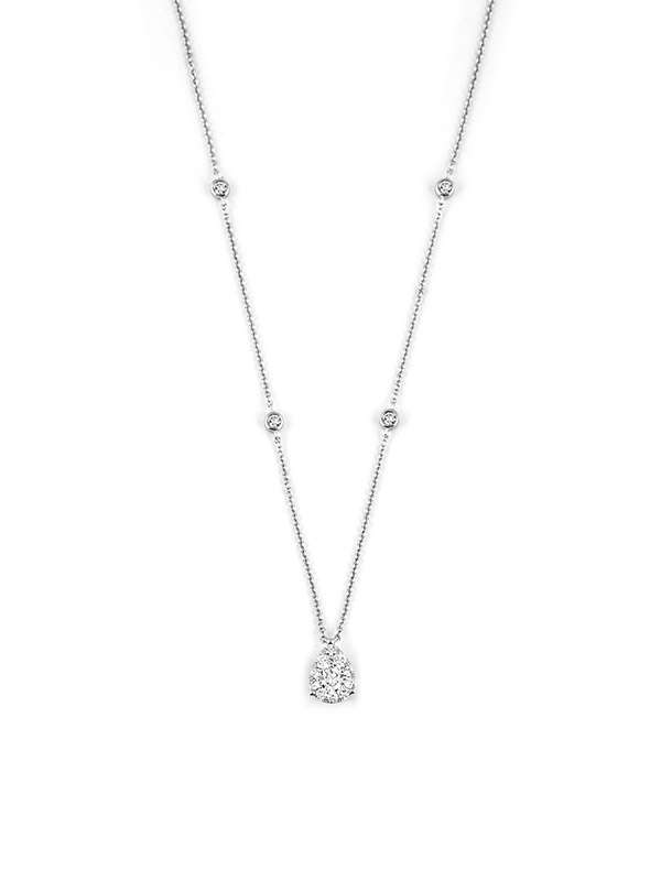 GIROCOLLO IN ORO BIANCO 18KT CON DIAMANTE E DIAMANTI
