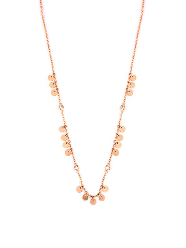 GIROCOLLO IN ORO ROSA 18KT CON SFERE E DIAMANTI