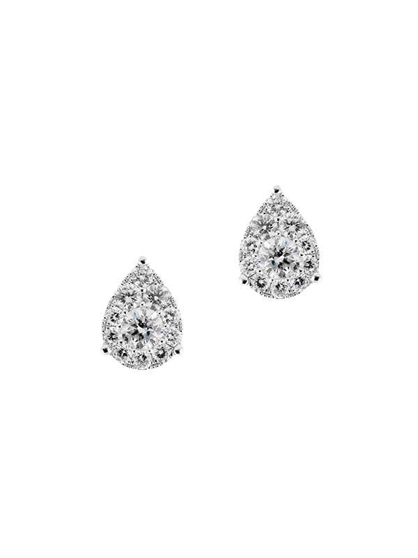 ORECCHINI IN ORO BIANCO 18KT GOCCIA DI DIAMANTI