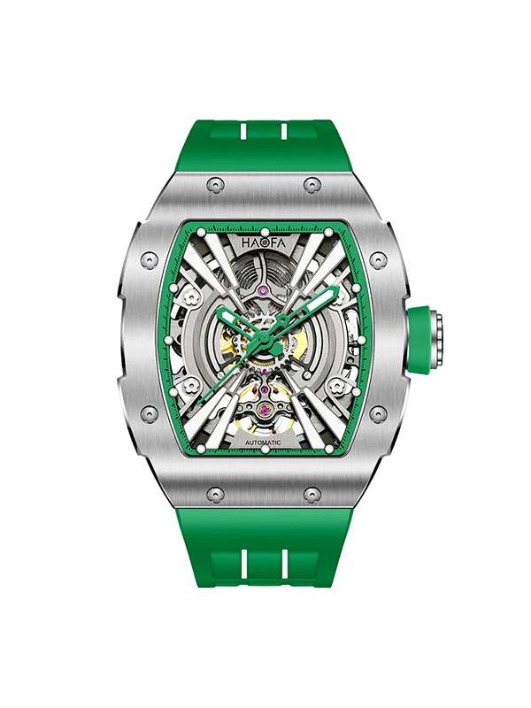 HAOFA SKELETON AUTOMATIC GREEN IN ACCIAIO REF. 1907