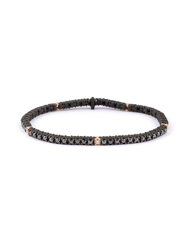 BRACCIALE TENNIS IN TITANIO CON DIAMANTI NERI E DIAMANTI