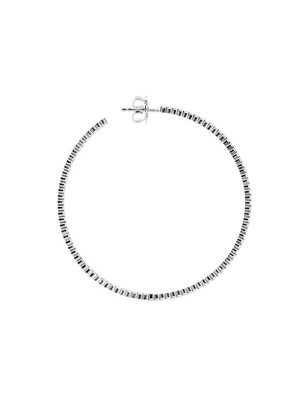 ORECCHINI A CERCHIO IN ORO BIANCO 18KT CON DIAMANTI