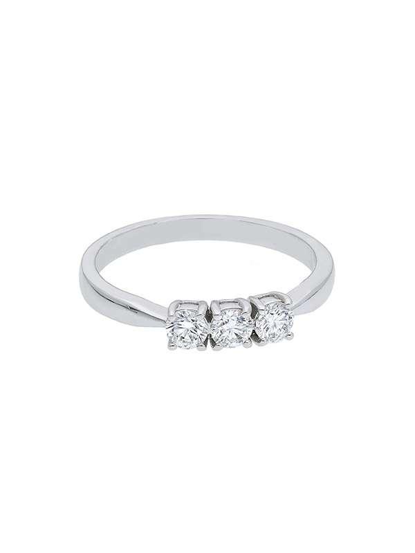 ANELLO TRILOGY IN ORO BIANCO 18KT CON DIAMANTI