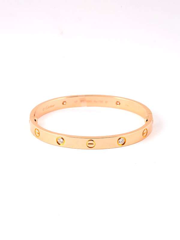 BRACCIALE CARTIER LOVE MODELLO CLASSICO CON 4 DIAMANTI IN ORO ROSA 18KT