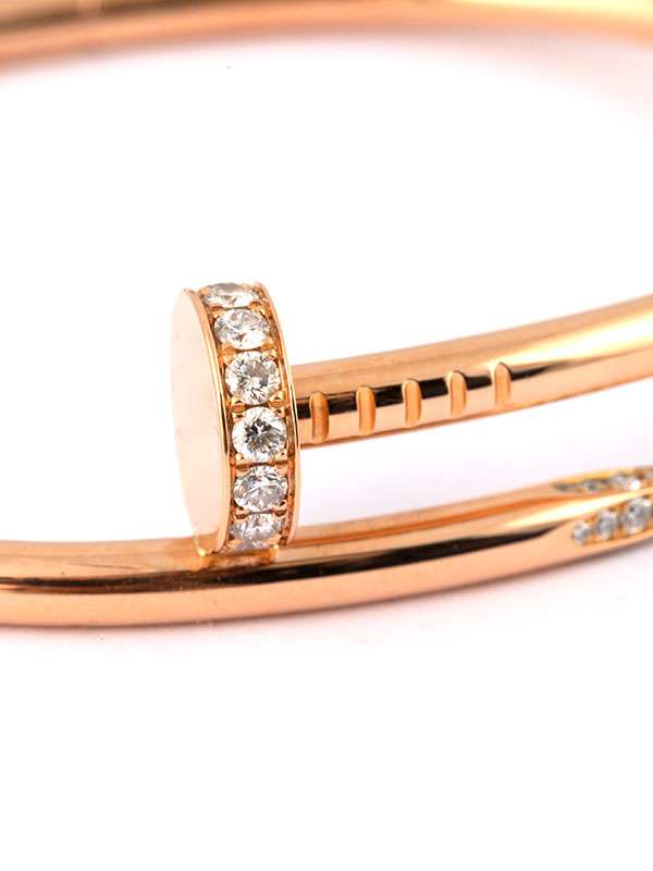 BRACCIALE CARTIER CHIODO JUSTE UN CLOU MODELLO CLASSICO CON 32 DIAMANTI IN ORO ROSA 18KT