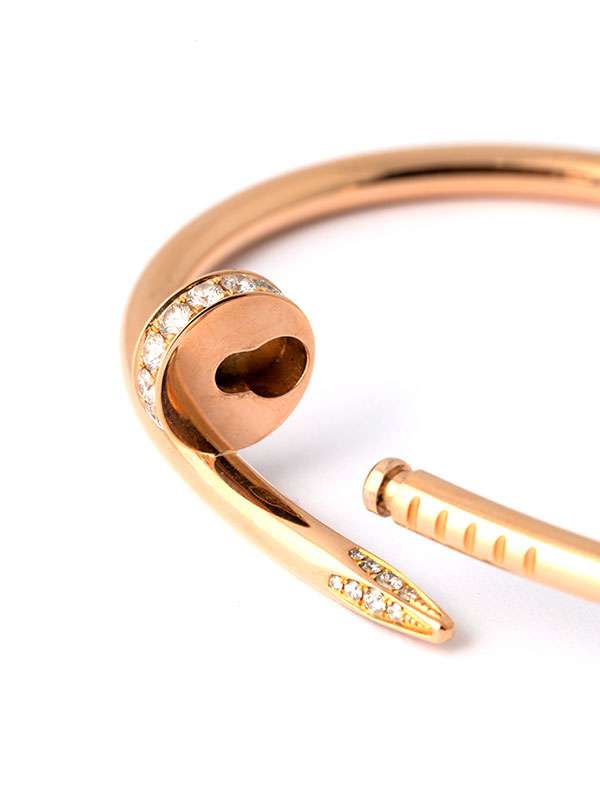 BRACCIALE CARTIER CHIODO JUSTE UN CLOU MODELLO CLASSICO CON 32 DIAMANTI IN ORO ROSA 18KT