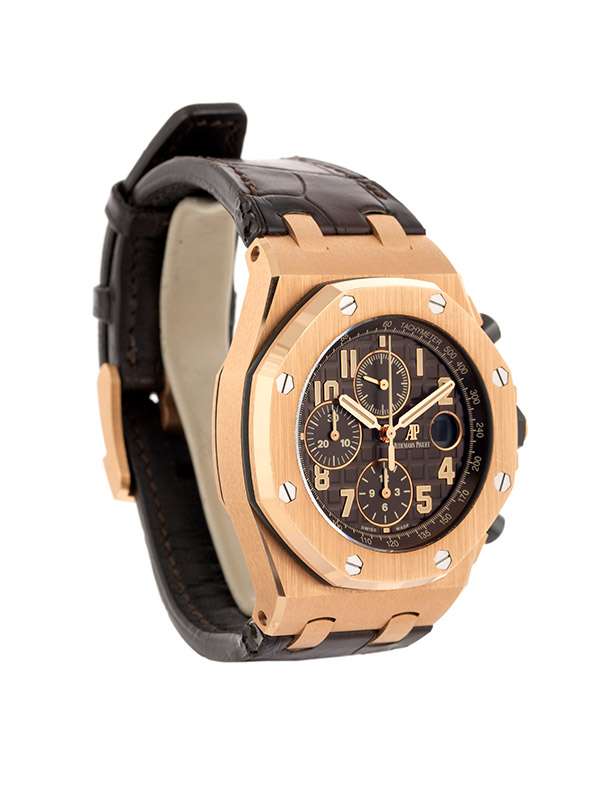 AUDEMARS PIGUET LIMITED EDITION 100PZ ROYAL OAK OFFSHORE CHRONO TOTAL BROWN 42MM ORO ROSA 26470OR