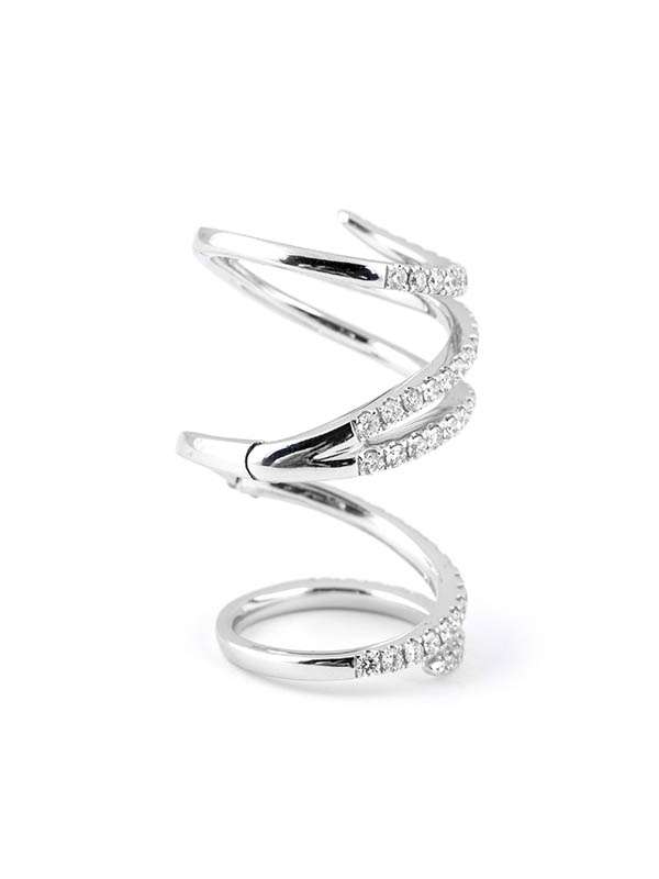 ANELLO TORCIGLIONE IN ORO BIANCO 18KT CON DIAMANTI