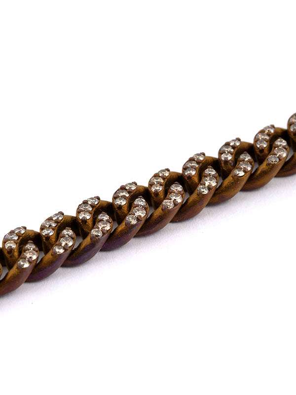 BRACCIALE GROUMETTE IN TITANIO SABBIATO COFFEE CON DIAMANTI BROWN