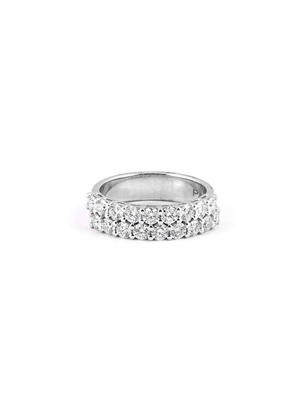 FEDINA IN ORO BIANCO 18KT CON DUE FILE DI DIAMANTI