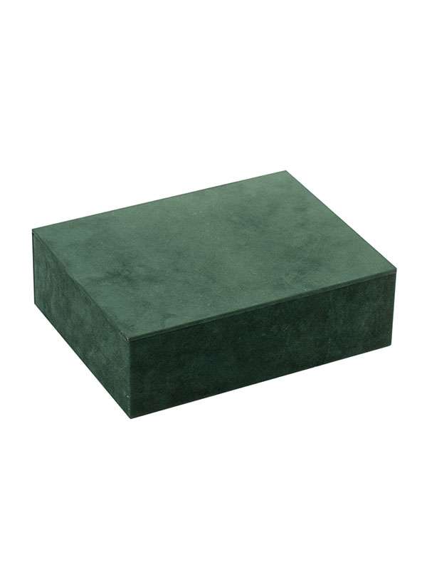 SCATOLA PORTA OROLOGI SENZA ROTORE IN TESSUTO FLOCCATO DA 8 POSTI VERDE