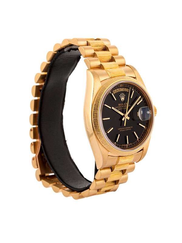 ROLEX DAY-DATE BARK FINISH CON SERVICE 36MM IN ORO GIALLO 18KT REF. 18078