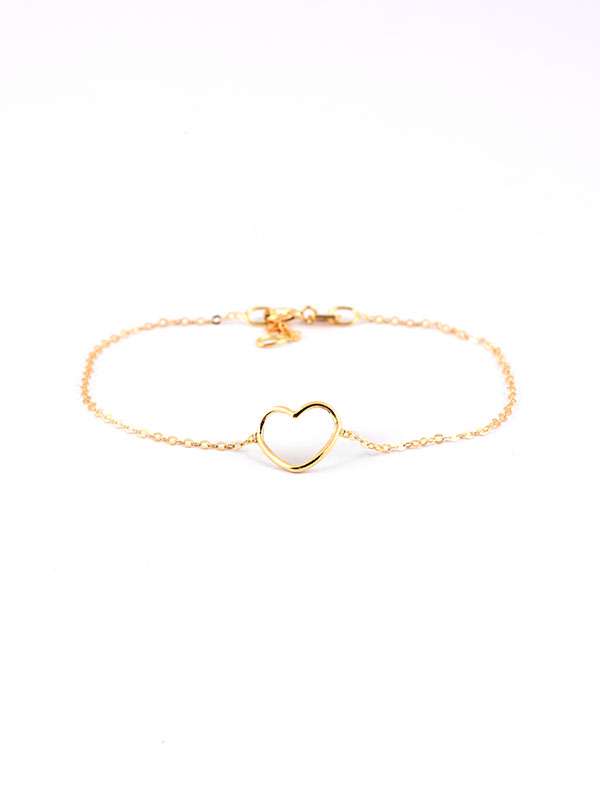 BRACCIALE IN ORO GIALLO 18KT CUORE VUOTO